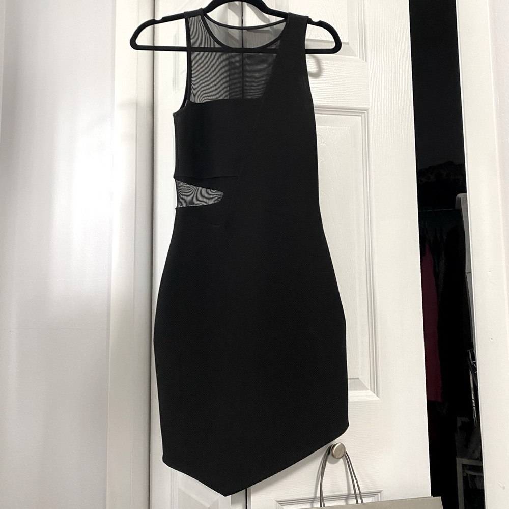 Express Black Mini Bodcon dress with Mesh panels
